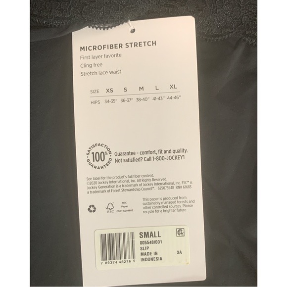 Jockey Generation Everyday Smoothing Cling Free Half Slip Size Small Black - Picture 6 of 8